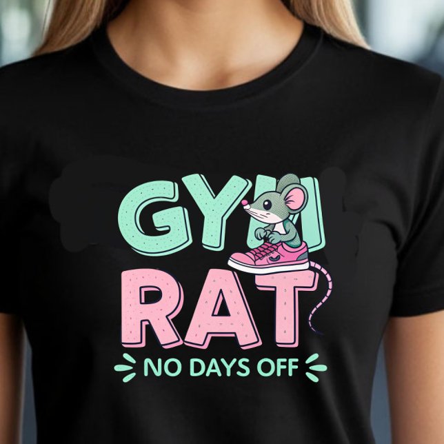 Camiseta Rato de Gym Rat - Cartoon de Malhação engraçado pa (Criador carregado)