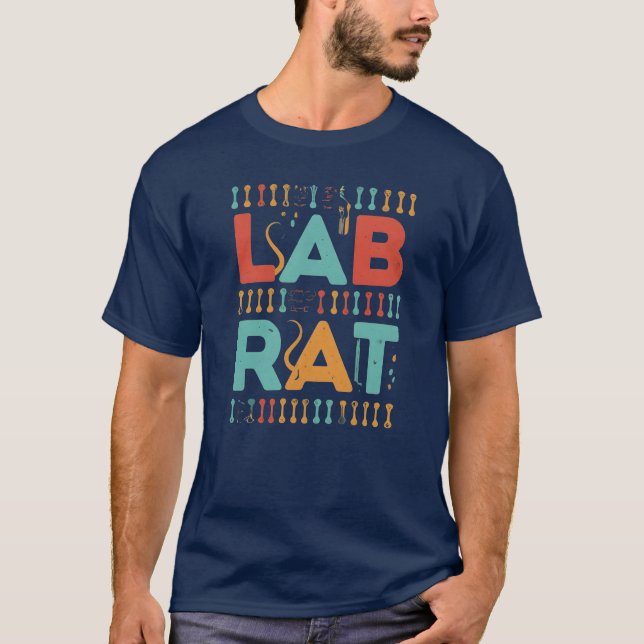 Camiseta rato de laboratório significa camiseta, rato de la (Frente)