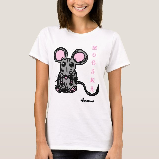 Camiseta Rato de Mooska Bonito Mente de Spaghetti (Frente)