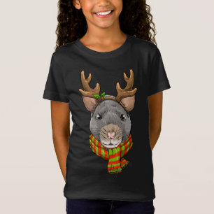 Camiseta Rato de Natal Rato Santa Cláusula Reindeer Rato de