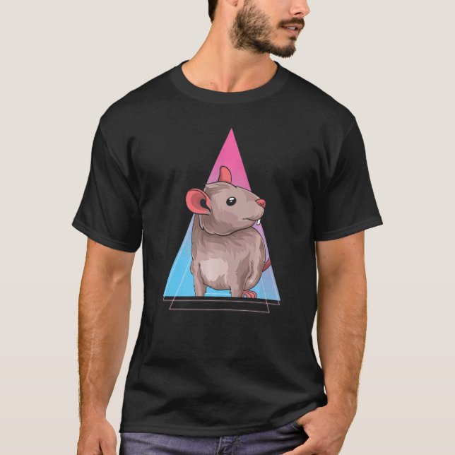 Camiseta Rato de Vaporwave, proprietário de animais de esti (Frente)