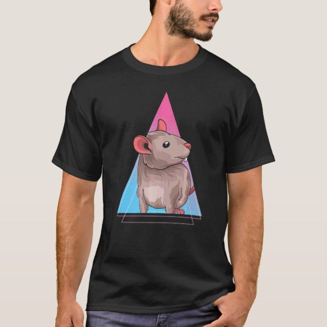 Camiseta Rato de Vaporwave, proprietário de animais de esti (Frente)