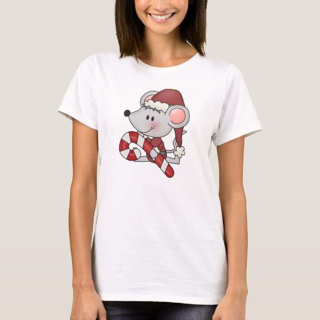 Camiseta Rato do Natal com bastão de doces (Frente)