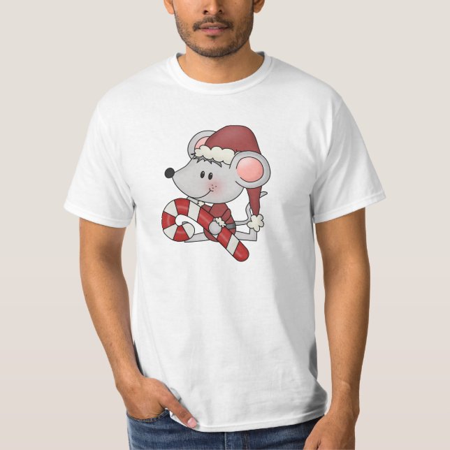 Camiseta Rato do Natal com bastão de doces (Frente)