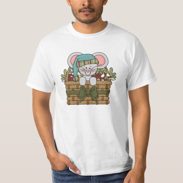 Camiseta Rato do Natal na cesta (Frente)