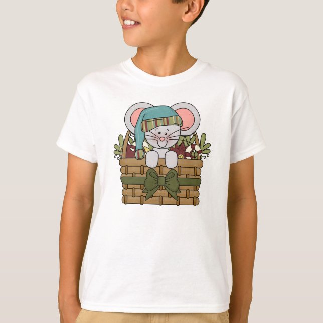 Camiseta Rato do Natal na cesta (Frente)