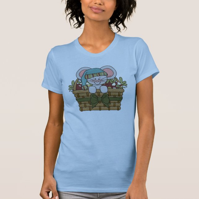 Camiseta Rato do Natal na cesta (Frente)