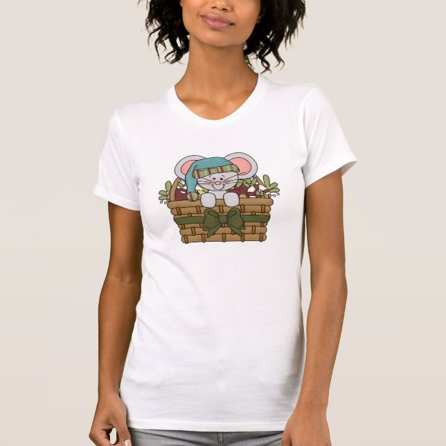 Camiseta Rato do Natal na cesta (Frente)