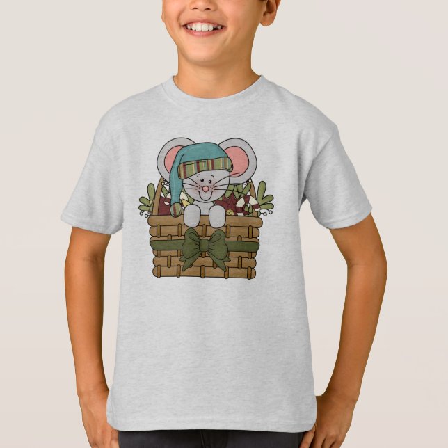 Camiseta Rato do Natal na cesta (Frente)