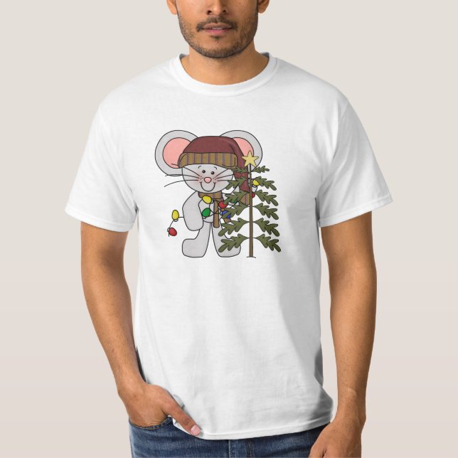 Camiseta Rato do Natal que decora a árvore (Frente)