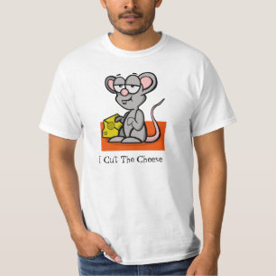Camiseta Rato dos desenhos animados "eu cortei o queijo "