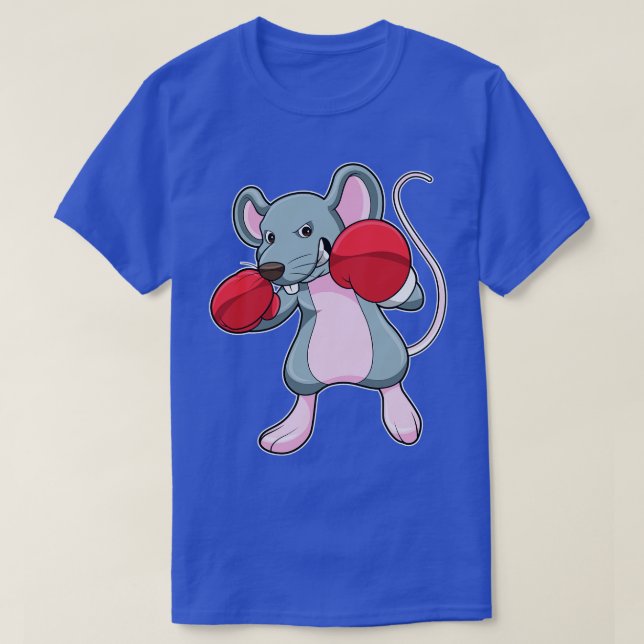 Camiseta Rato em boxe com luvas de boxe (Frente do Design)