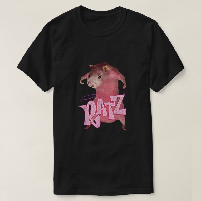 Camiseta Rato Engraçado Rato Engraçado Ratz Rosa Ratz Mouse (Frente do Design)