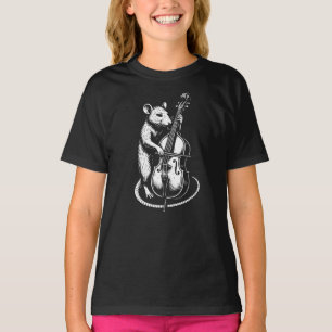 Camiseta Rato engraçado tocando contrabaixo