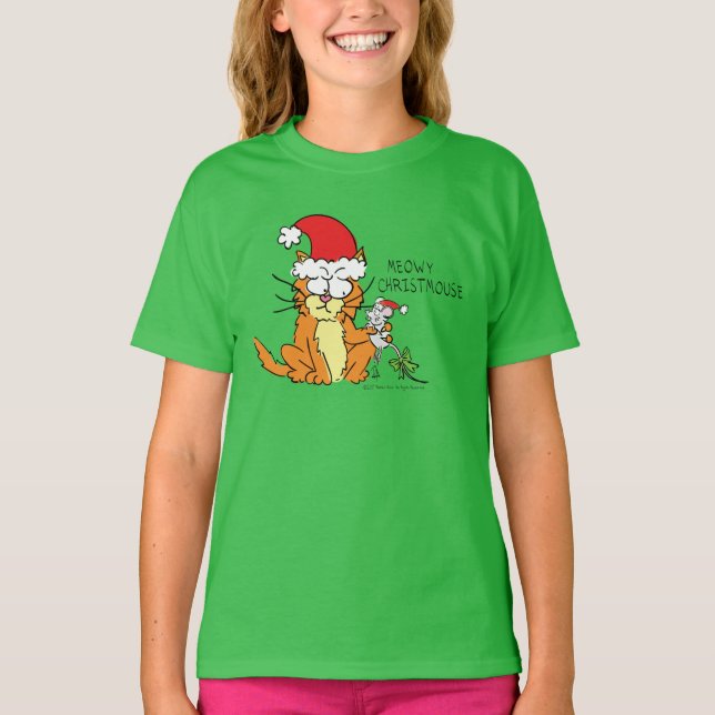 Camiseta Rato Gato de Cartografia de Natal Engraçado (Frente)