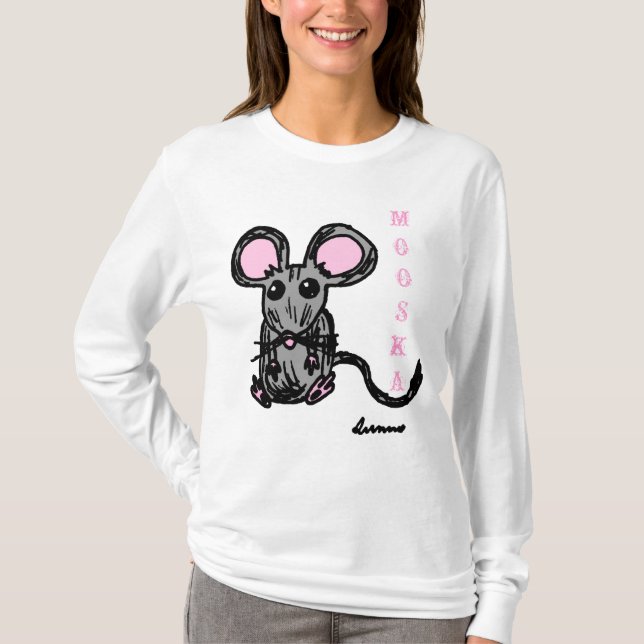 Camiseta Rato Mooska Cute Womens Howit (Frente)