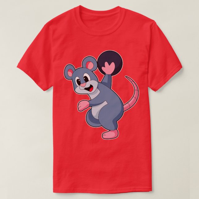 Camiseta Rato na Boliche com Bola de boliche (Frente do Design)
