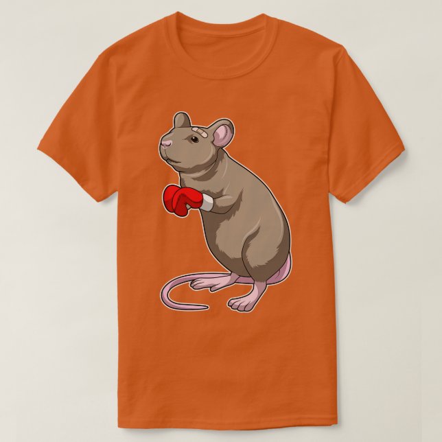 Camiseta Rato na Boxe com luvas de boxe (Frente do Design)