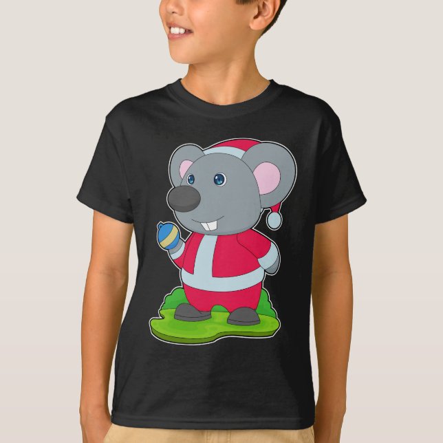 Camiseta Rato Natal bola de Natal (Frente)