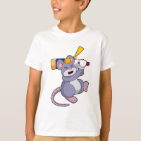 Rato no Cricket com morcego de Cricket