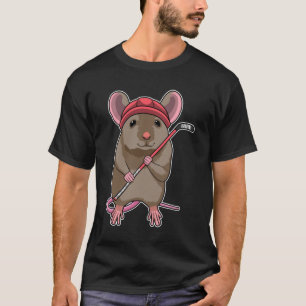 Camiseta Rato no hóquei em gelo com bastão de hóquei em gel