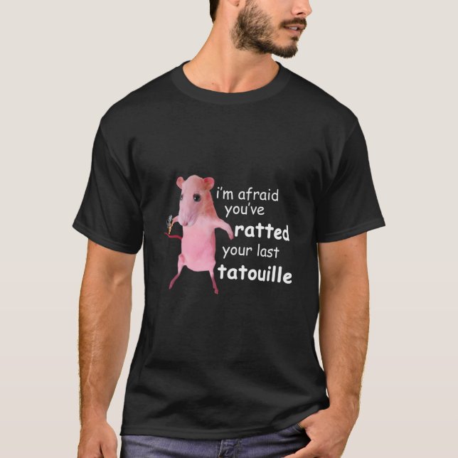 Camiseta Rato Rosa Engraçado, Receio Que Tenha Ratido Sua Ú (Frente)