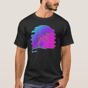 Camiseta Rato Synthwave Dono de Animal 80s Vaporwave Retro 