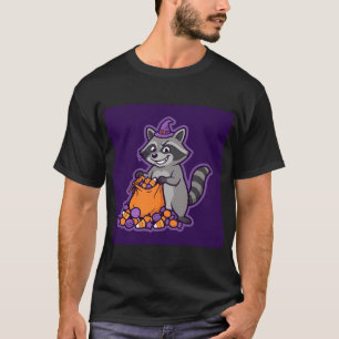 Camiseta Raton laveur ou doce Halloween