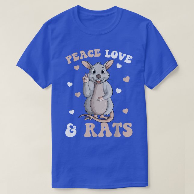 Camiseta Ratos do Amor pela Paz Mulheres Crianças Ratos Men (Frente do Design)
