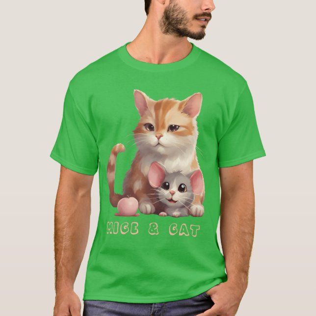 Camiseta Ratos e gato engraçados (Frente)