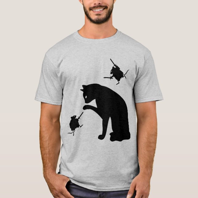 Camiseta Ratos evolucionários contra o gato (Frente)