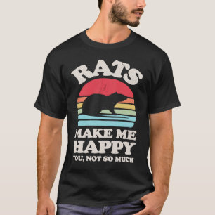 Camiseta Ratos Me Fazem Feliz Não Tanto Rato Retro Vint