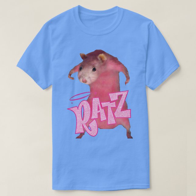 Camiseta Ratz Rosa Longa Memória Engraçada Rato Costume Fei (Frente do Design)
