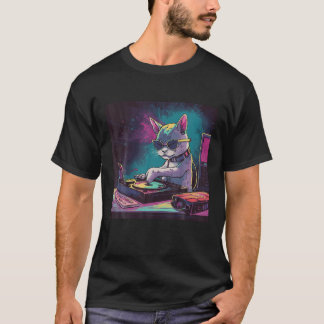 Camiseta Rave Cat EDM Kitten DJ Cat Tech House Music Headph