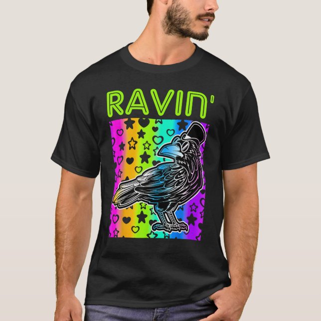 Camiseta Rave Party cores Bird Ravin Raven (Frente)