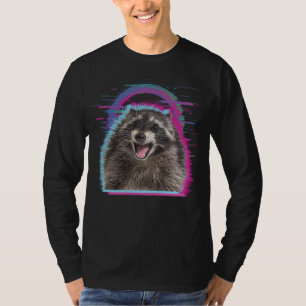 Camiseta Rave Raccoon DJ Tech House Underground Music Retro