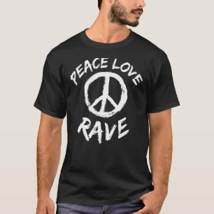 Camiseta Rave Sayingraver Dj Disco Outdoor Peace Love Rave