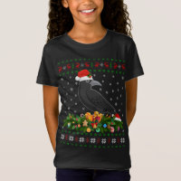 Raven Crow Bird Lover Xmas Santa Hat Feia Crow Chr