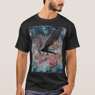 Camiseta Raven Crow Black Bird Abstrato surreal Art