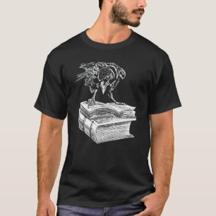 Camiseta Raven Crow Book Aestético Dark Academia Bookworm