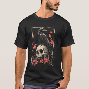 Camiseta Raven Crow Y2K Grunge Aestésico Gótico de aves esc