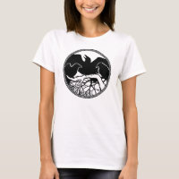 Camiseta Raven, de uso feminino Camisa Raven Crow