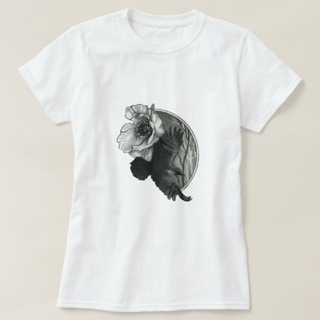 Camiseta Raven e bosques (Frente do Design)
