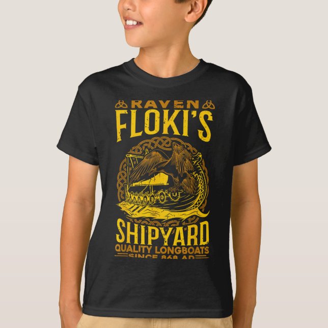 Camiseta Raven Flokis Estaleiro de Mitologia Nórdica Viking (Frente)