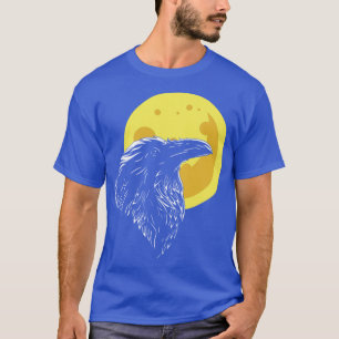 Camiseta Raven Gift TShirtCabeça de Raven com lua de cheio