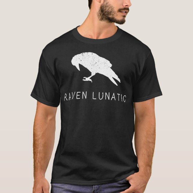 Camiseta Raven Lunatic Fun Bird Gótico Gótica Gift Men (Frente)