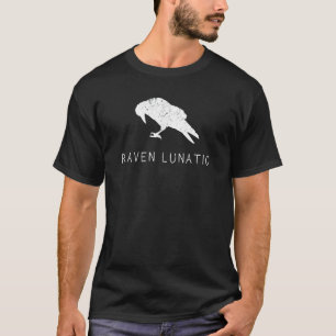 Camiseta Raven Lunatic Shirt Diversão Bird Gótico Gótica Gi