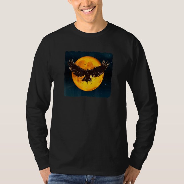 Camiseta Raven Moon Mystic Gothic Mythology Magic (Frente)