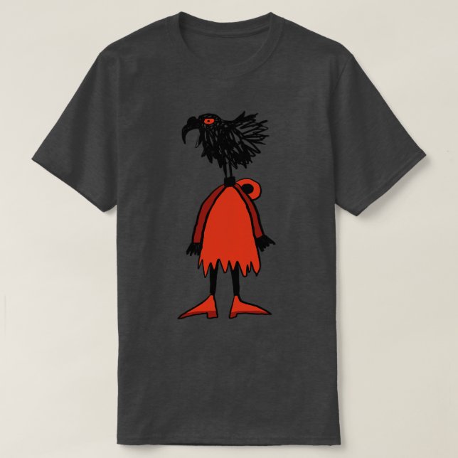 Camiseta Raven num capuz vermelho (Frente do Design)