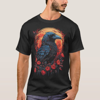 Camiseta Raven Preto Gótico Oculto Viking Feitiçaria